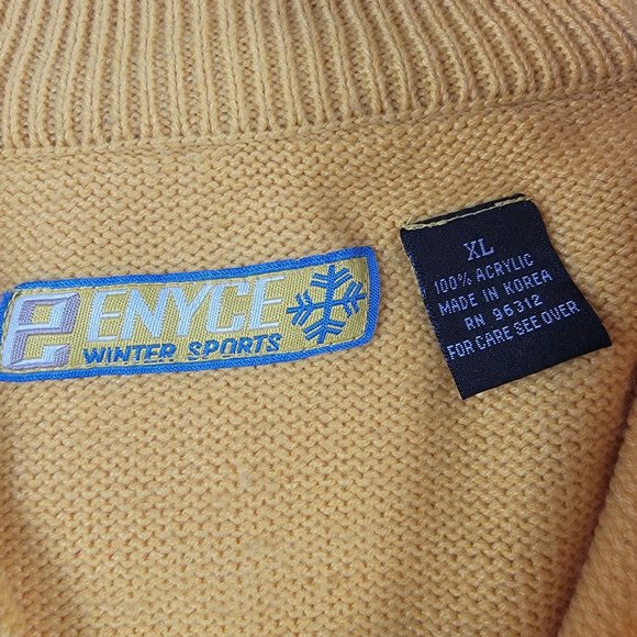 Enyce Winter Sports 1/4 Zip Beige Yellow Pull Over Winter Themed Adults XL - Picture 3 of 10